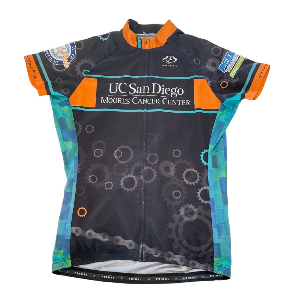 Primal Cycling Jersey Women’s L Full Zip Pockets Short Sleeve UCSD Cancer Center